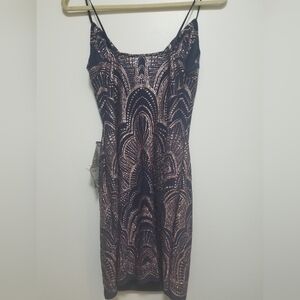 NWT Elegant Navy and Gold Dress by Jump Apparel